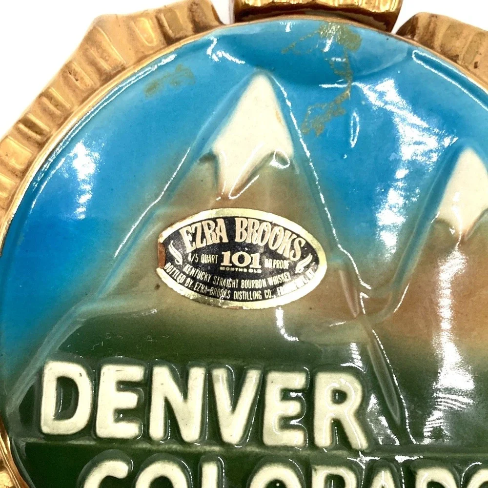 1977 Ezra‎ Brooks American Legion Decanter - Denver Colorado. 24k Gold Decor